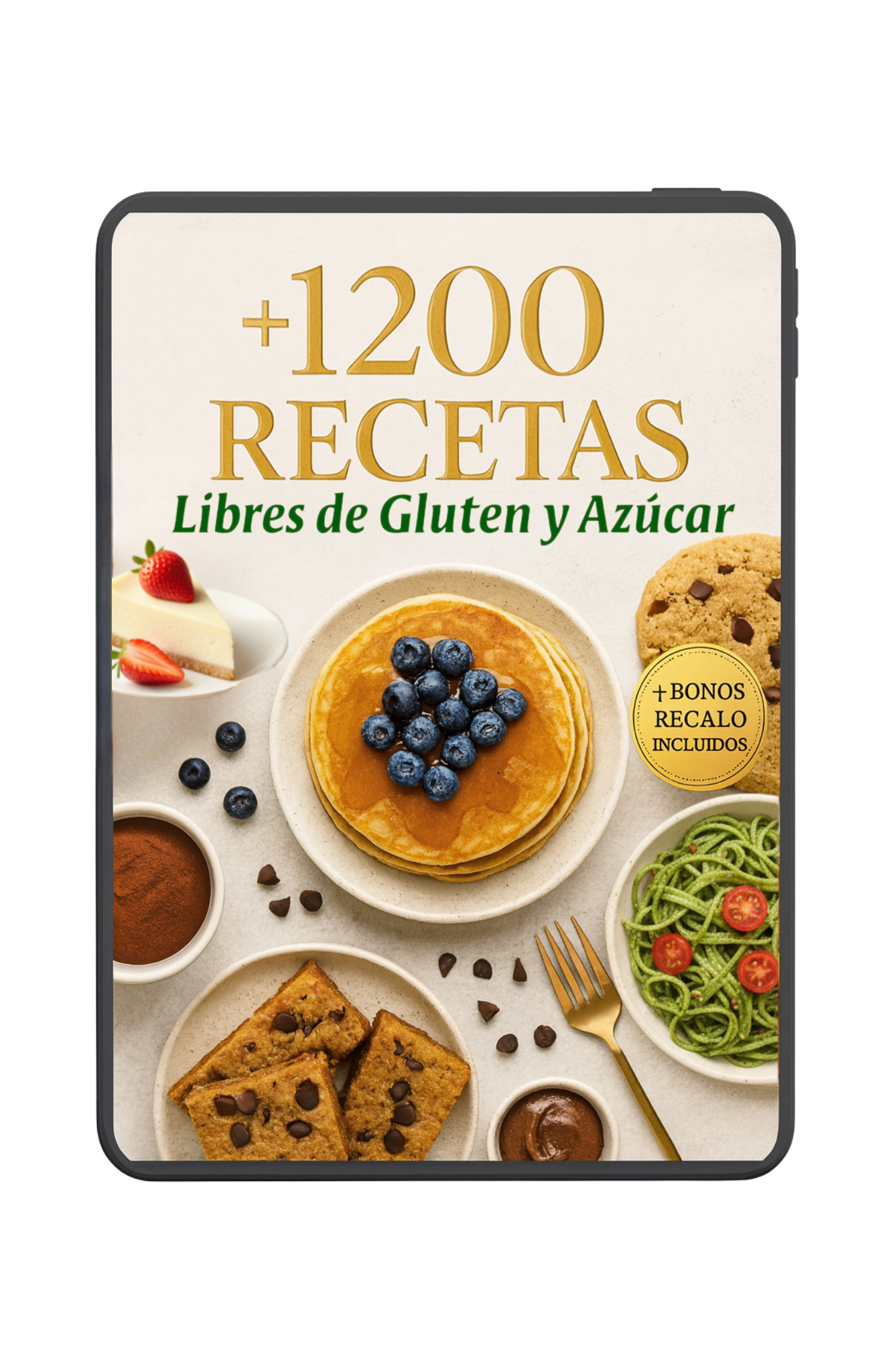 Placer Saludable +1200 Recetas LIBRES de Gluten y azúcar + 17 REGALOS